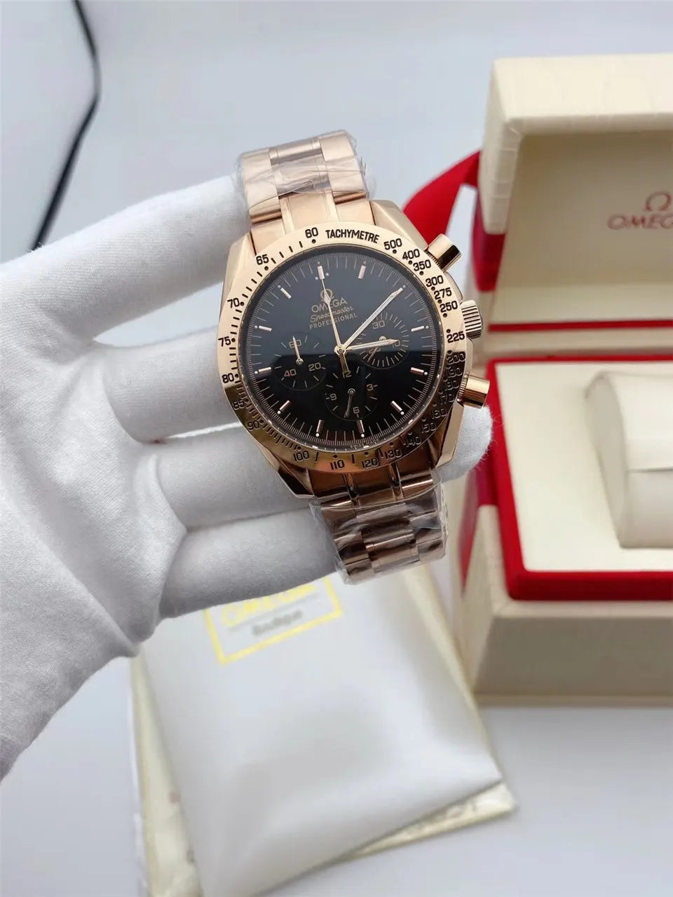 Omega Rose Gold Chronograph speedmaster