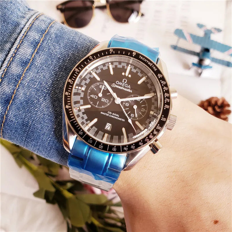 stainless steel Omega Speedmaster Black Dial