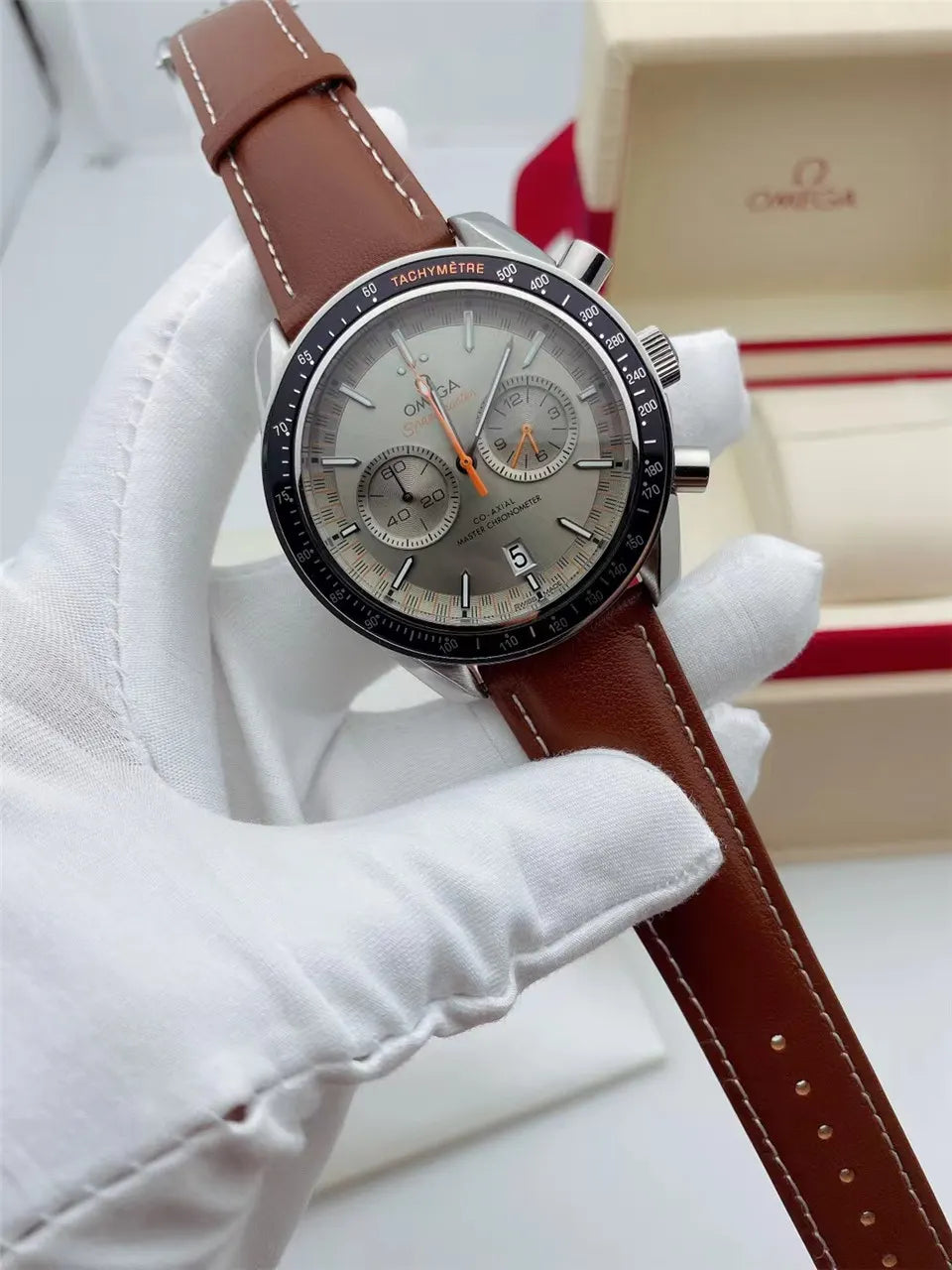 Omega Silver Dial Leather Chronometer