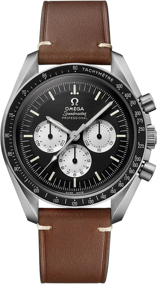 Omega Speedmaster Brown Leather silver