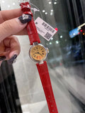 Omega Red Leather Ladies Watch