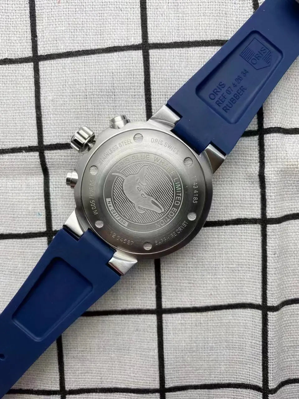 rubber Oris Aquis Chronograph Blue - Hình 3