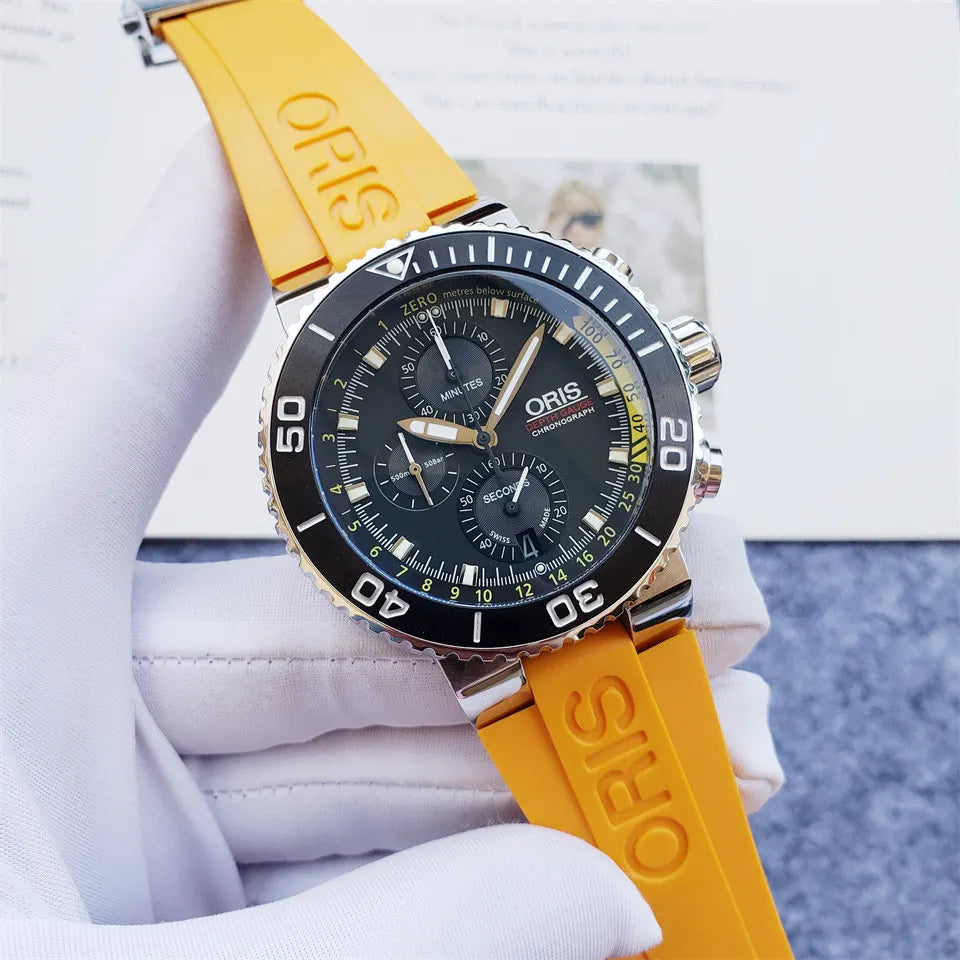 Oris Aquis Chronograph Yellow - Hình 4