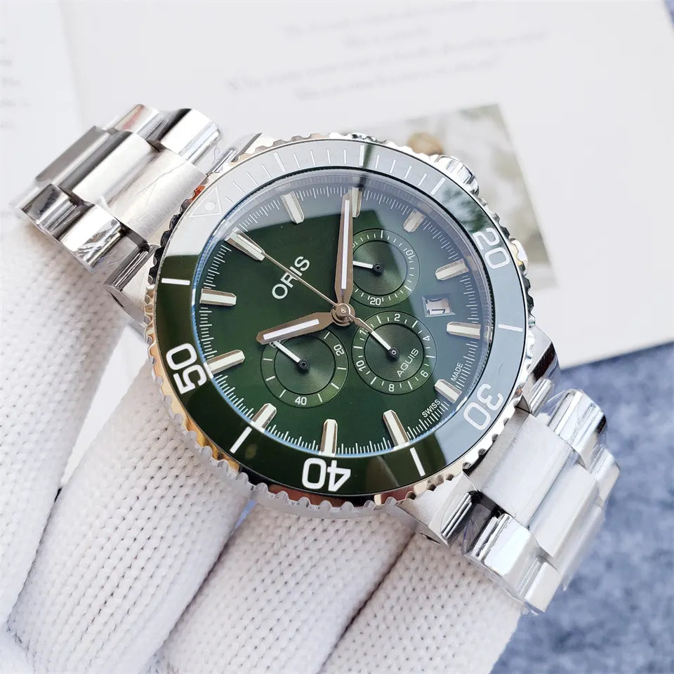 Oris Aquis Green Chronograph dial - Hình 6