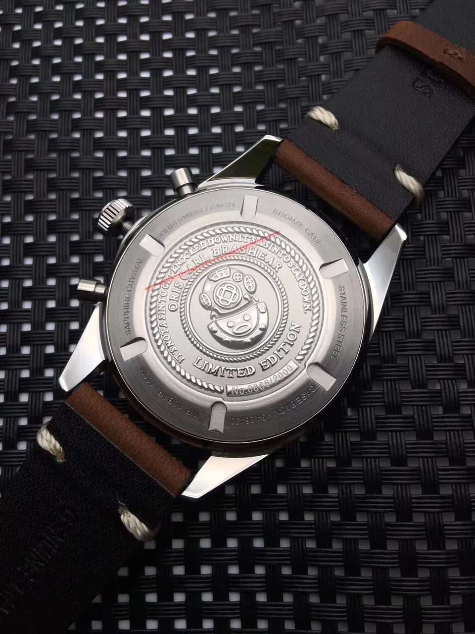Oris Chronoris Blue Dial Brown Leather - Hình 3