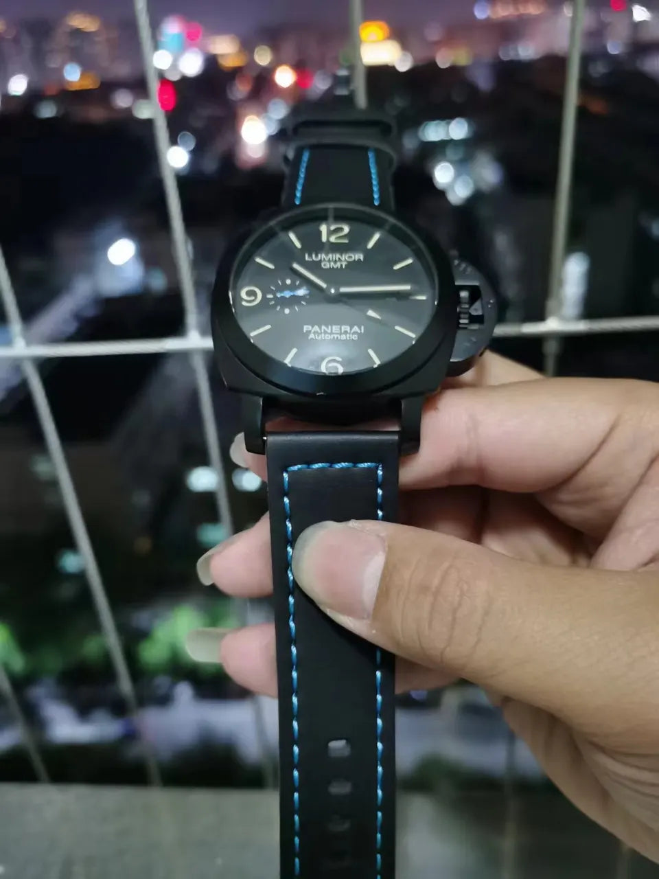 blue Panerai Luminor GMT Black