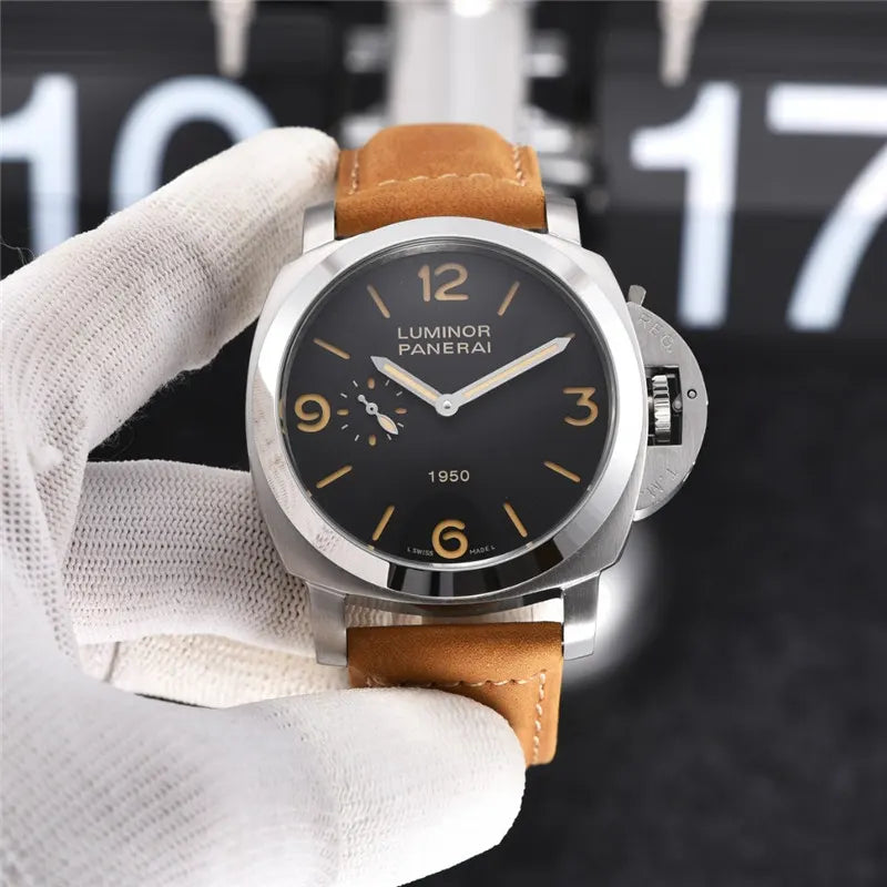 Panerai Luminor Black Dial Tan Leather