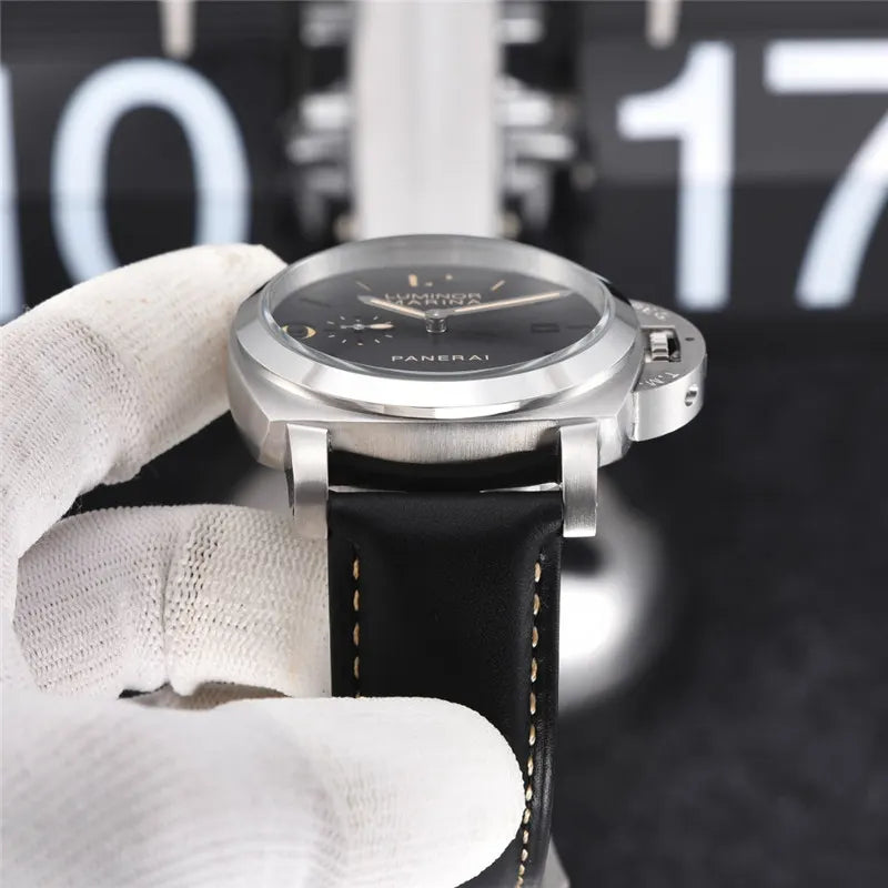 Panerai Black Dial Steel Watch - Hình 2