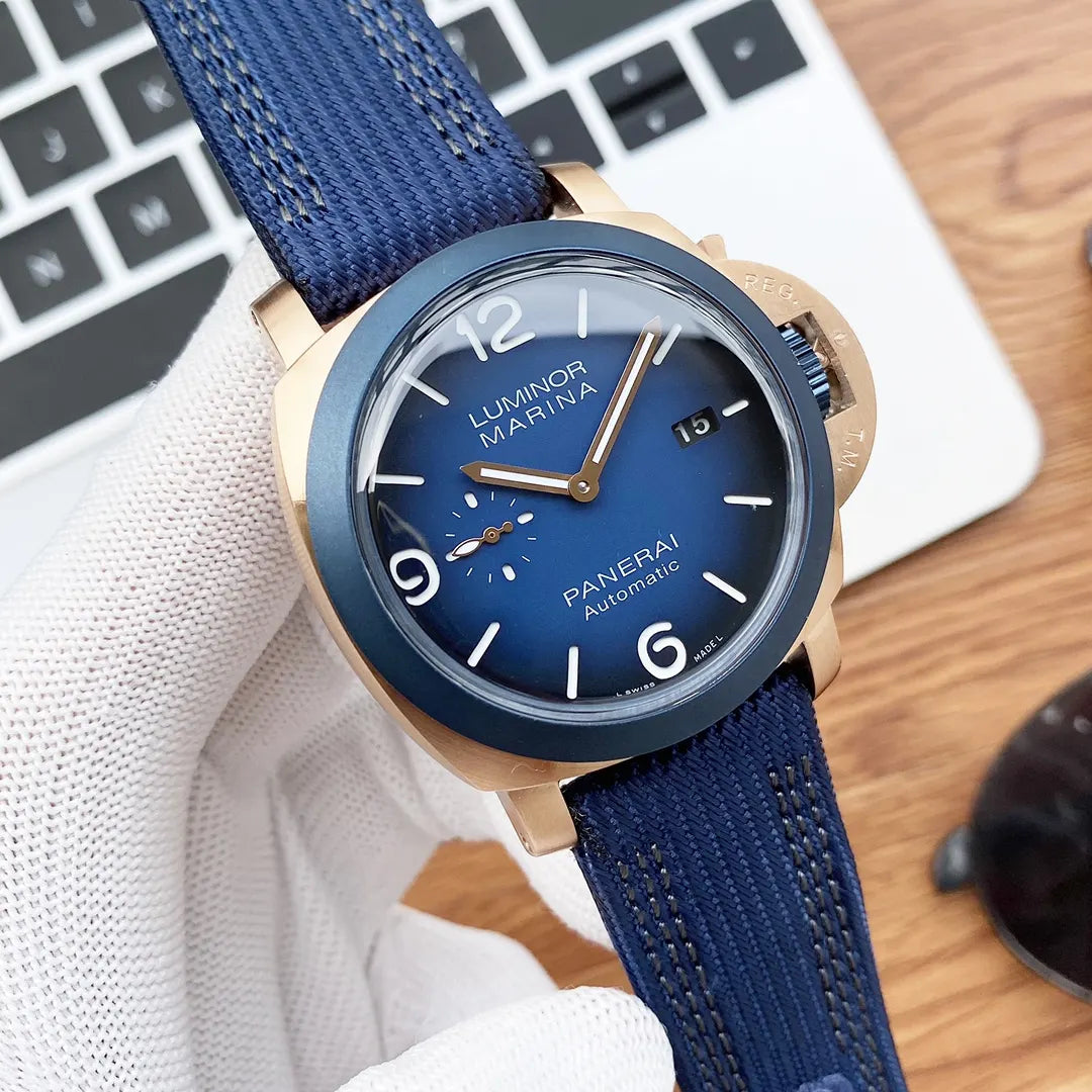 Panerai Blue Rose Gold Watch - Hình 5