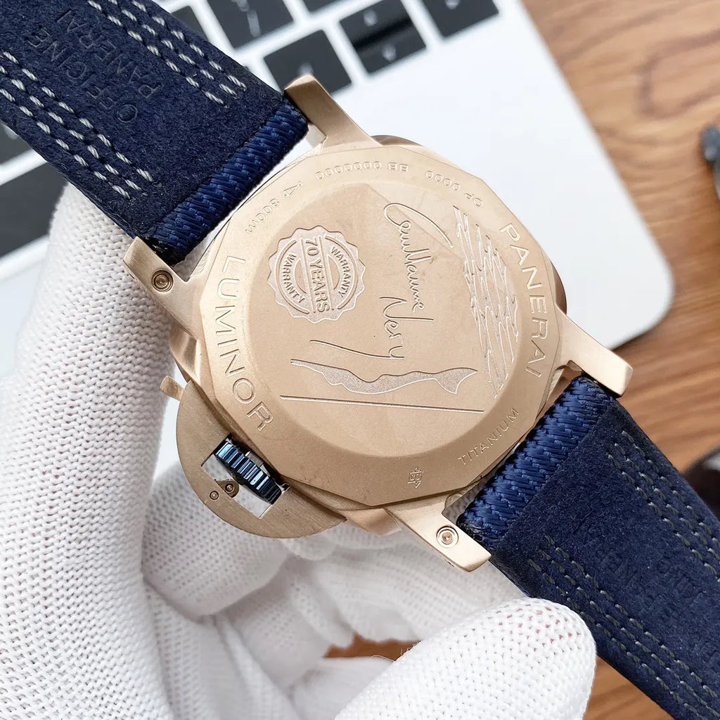 Panerai Blue Rose Gold Watch - Hình 2
