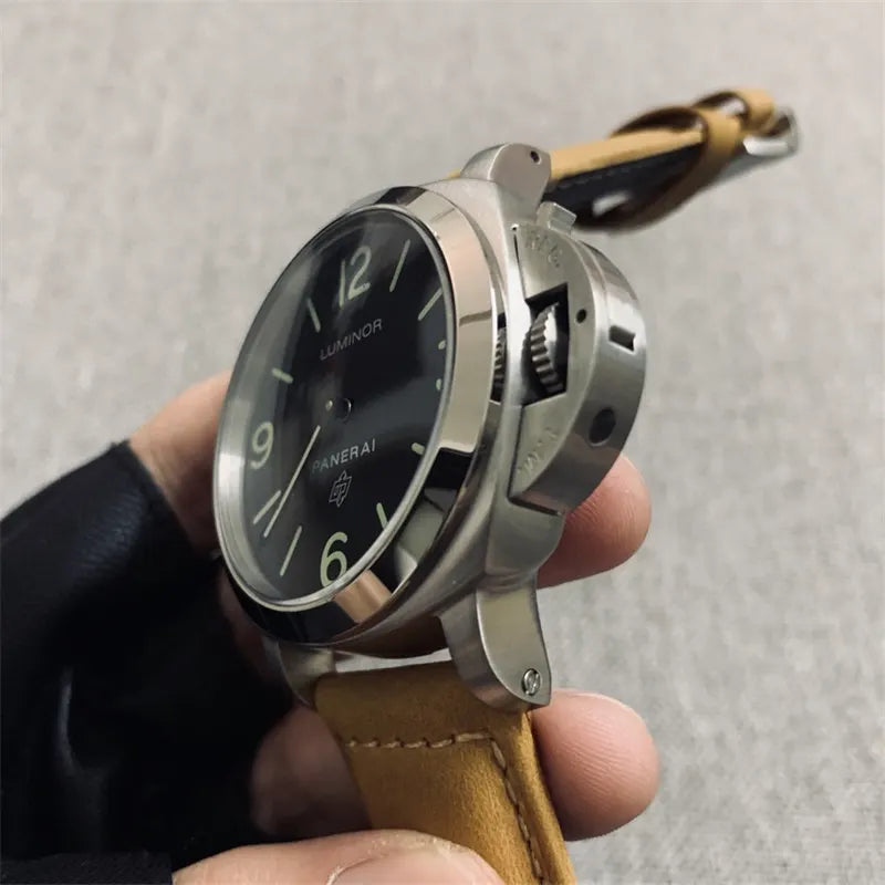Panerai Luminor Black Dial Tan Strap - Hình 6