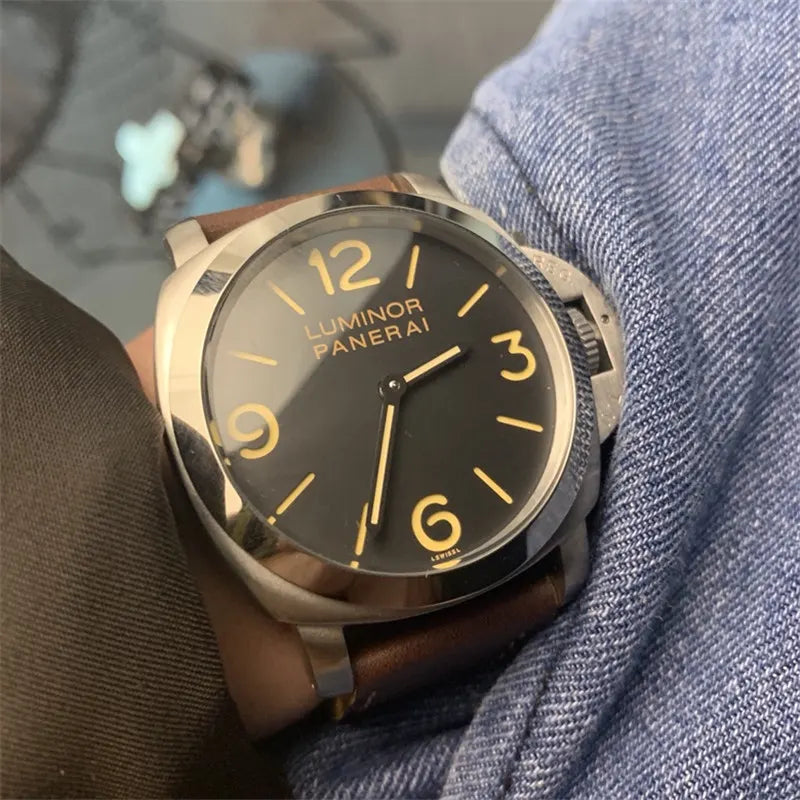 luminor brown Panerai Black Dial Leather