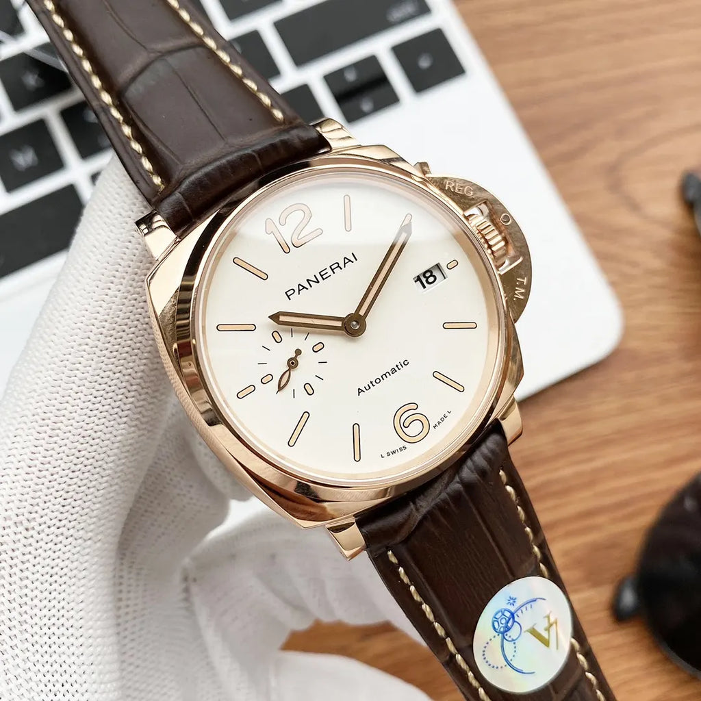 luminor Panerai Gold Brown Leather - Hình 2