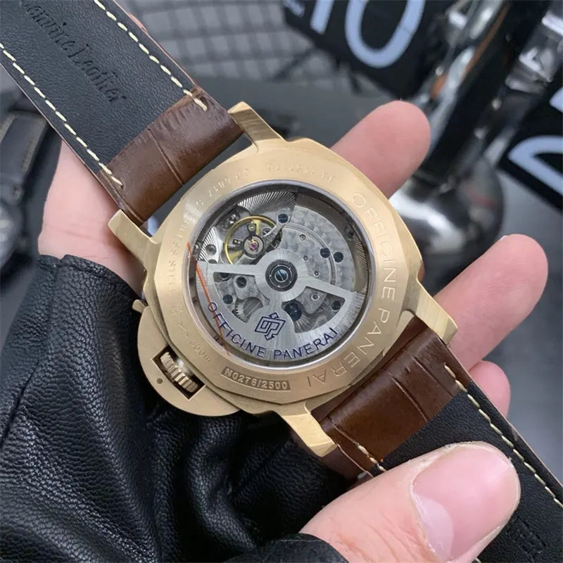 Panerai Gold Brown Leather - Hình 5