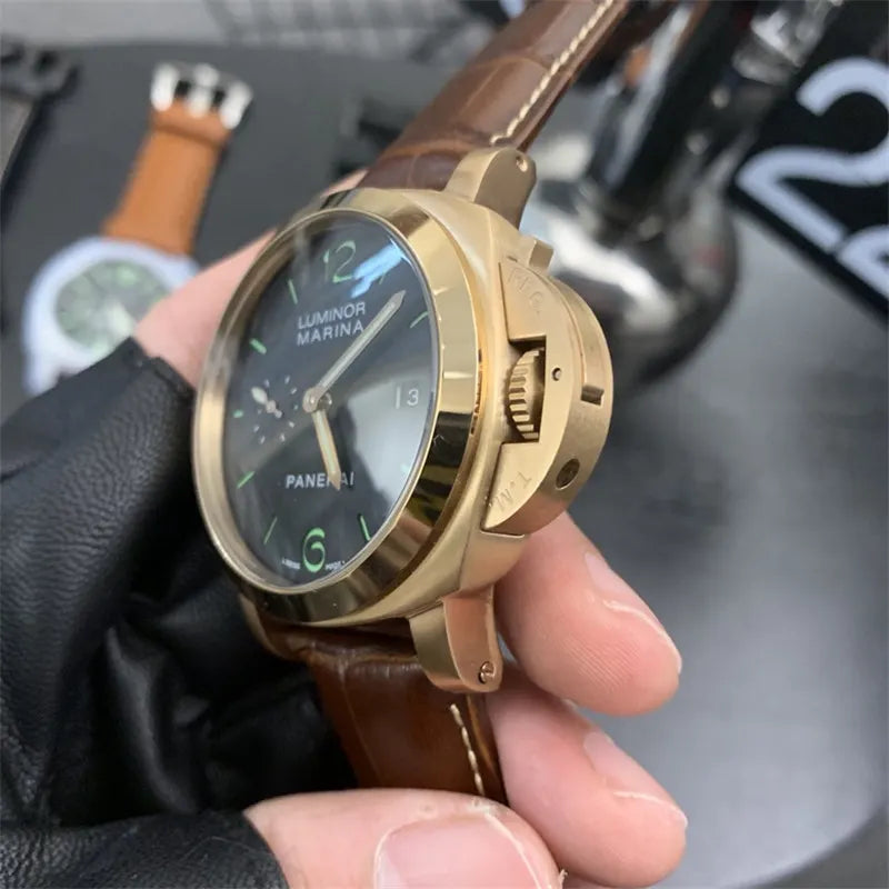 Panerai Gold Brown Leather - Hình 6