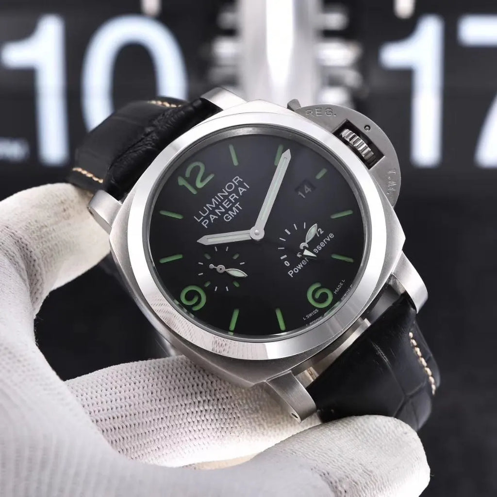 steel Panerai Luminor GMT Black Dial - Hình 5