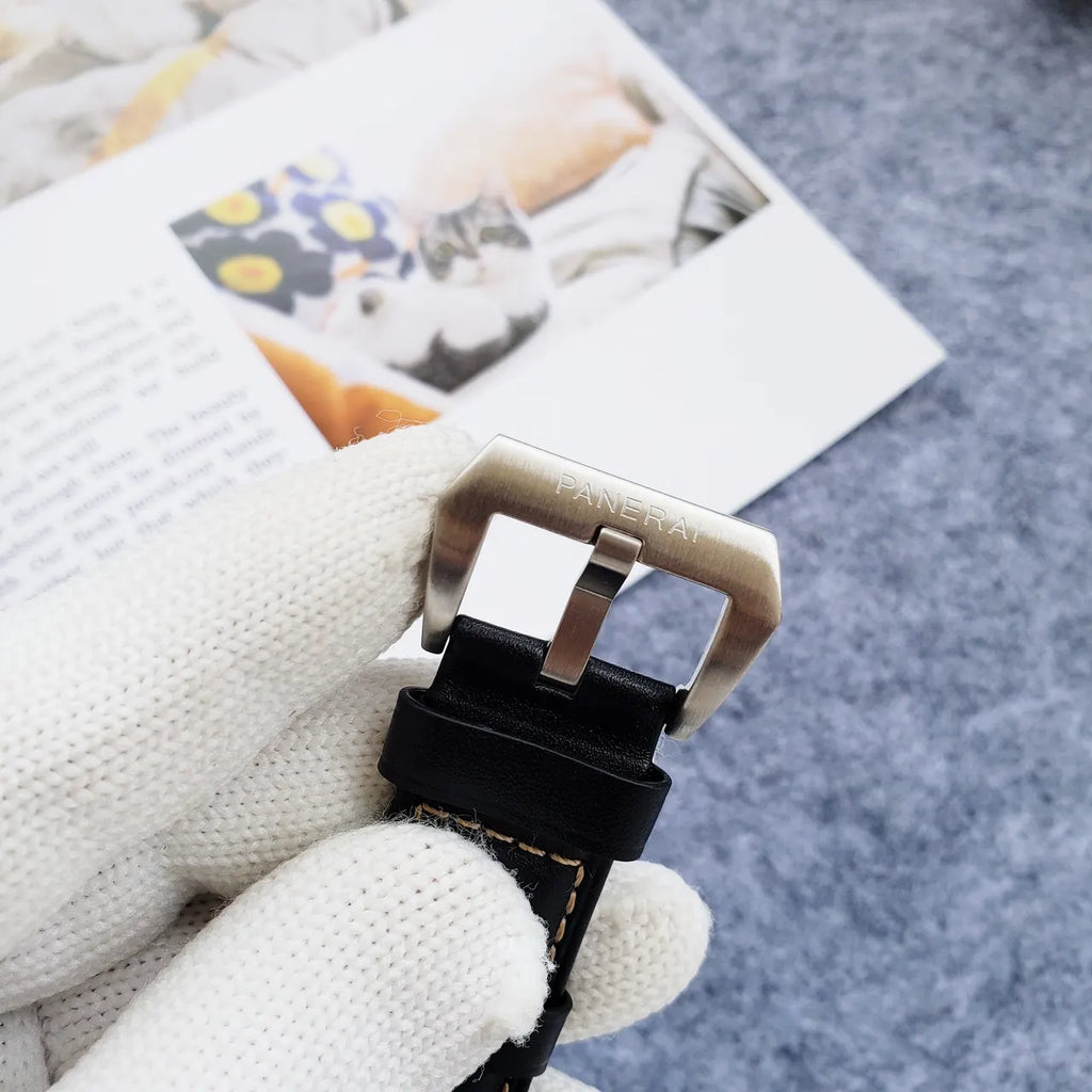 Panerai eSteel Black Leather - Hình 3