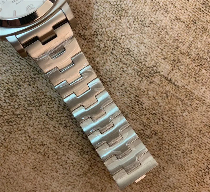 Panerai White Dial Steel Watch - Hình 6