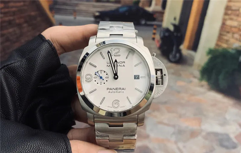 Panerai White Dial Steel Watch