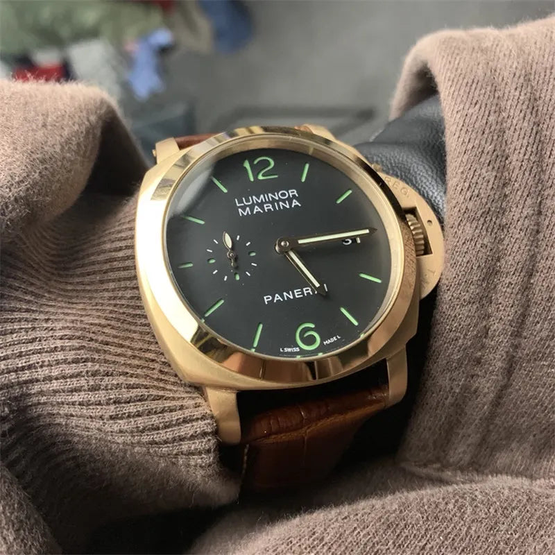 Panerai Gold Black Leather