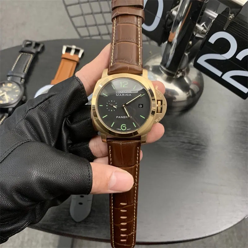 Panerai Gold Black Leather - Hình 4