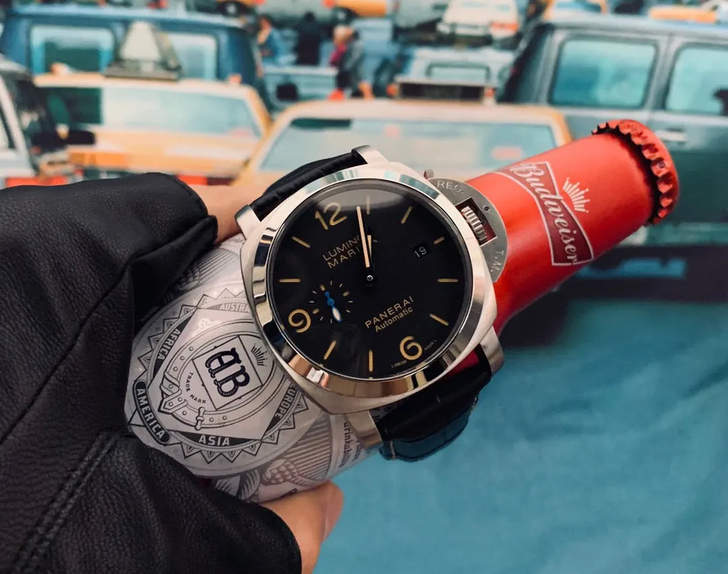luminor Panerai Black Dial Leather - Hình 2