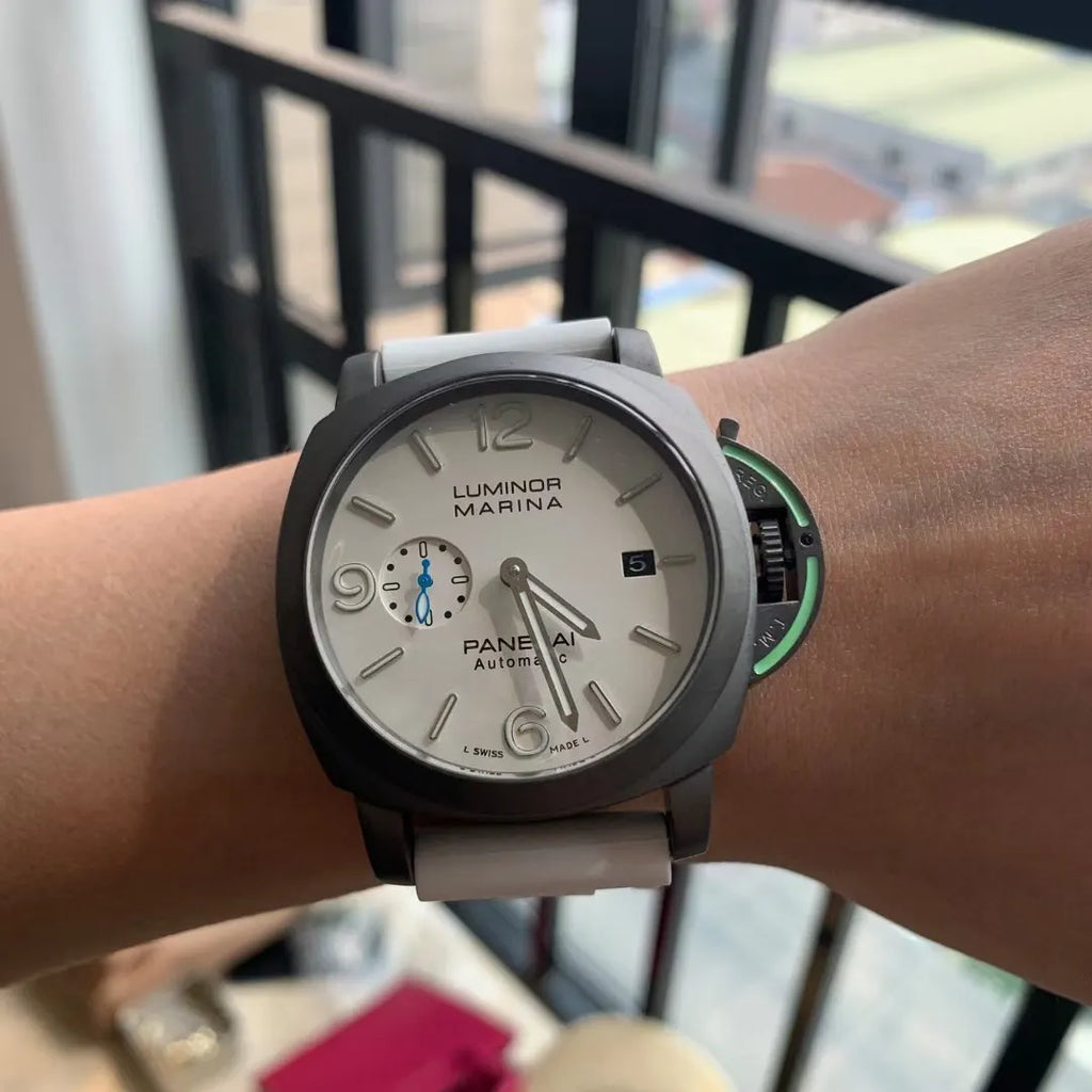 rubber Panerai Luminor Marina White Dial - Hình 5