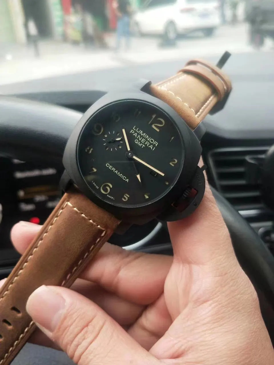 Panerai Ceramica GMT Leather Strap