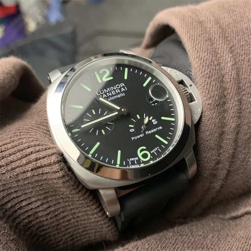 steel Panerai Luminor Black Dial - Hình 2