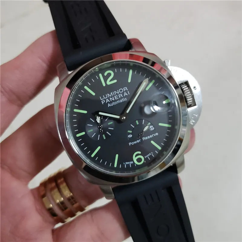steel Panerai Luminor Black Dial