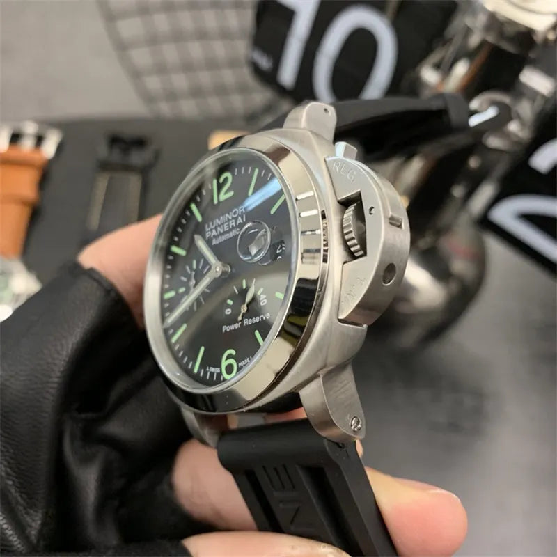 steel Panerai Luminor Black Dial - Hình 6