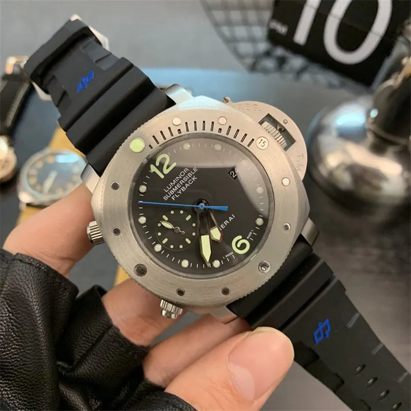 Panerai Black Rubber Flyback Chronograph - Hình 8