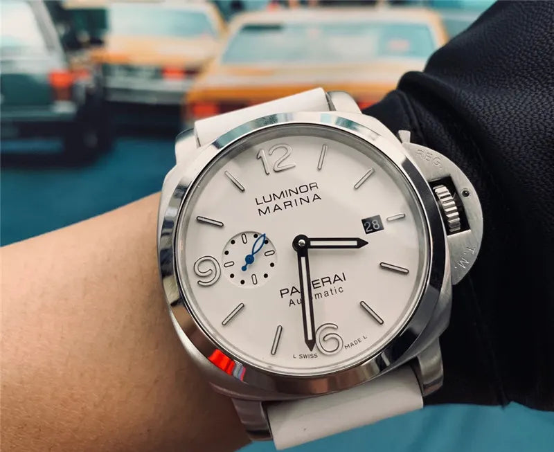 rubber Panerai Luminor Marina White Dial - Hình 5
