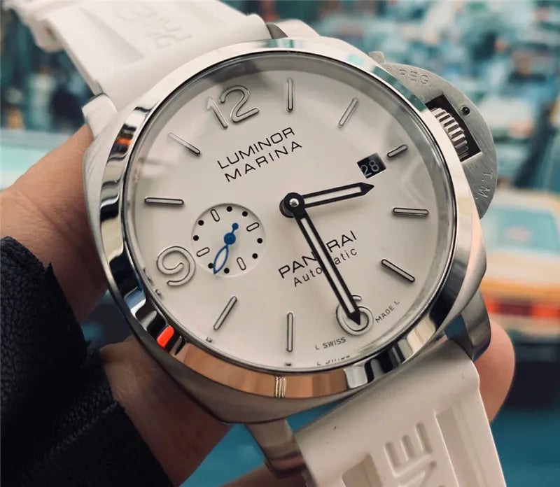 rubber Panerai Luminor Marina White Dial - Hình 3