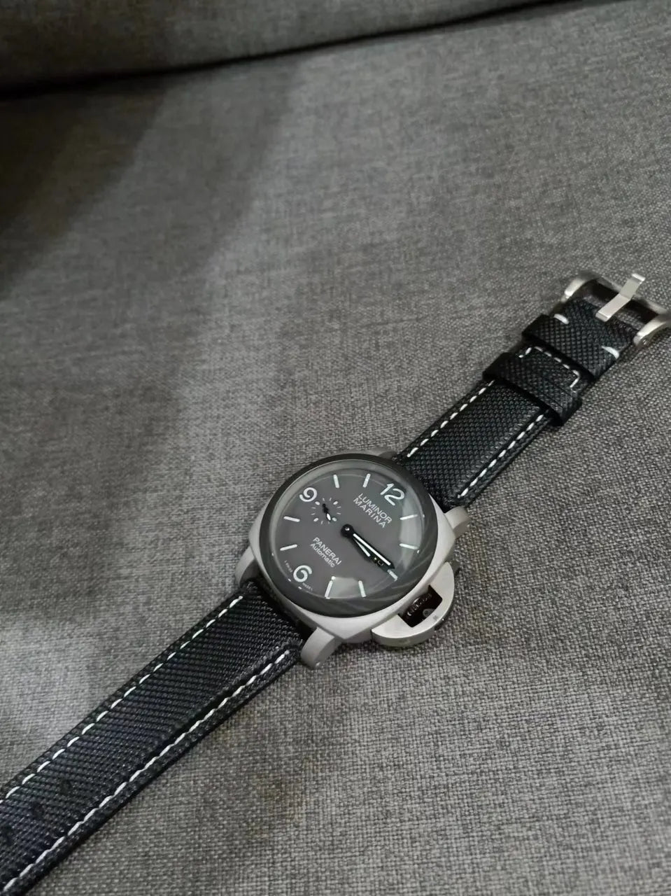 Panerai Black Canvas Strap Titanium