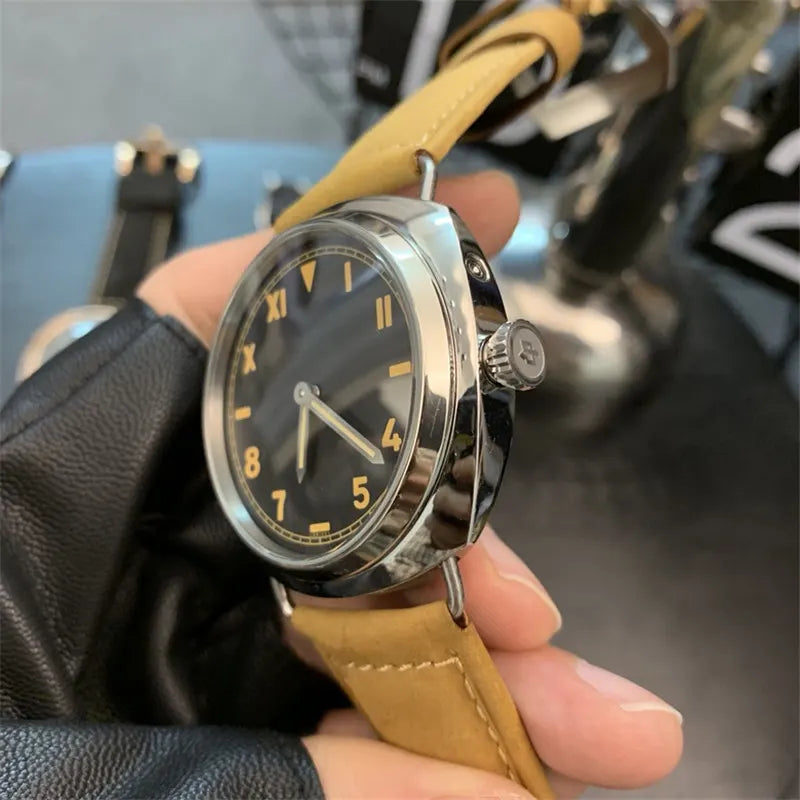 Vintage Style Black Dial Watch - Hình 6