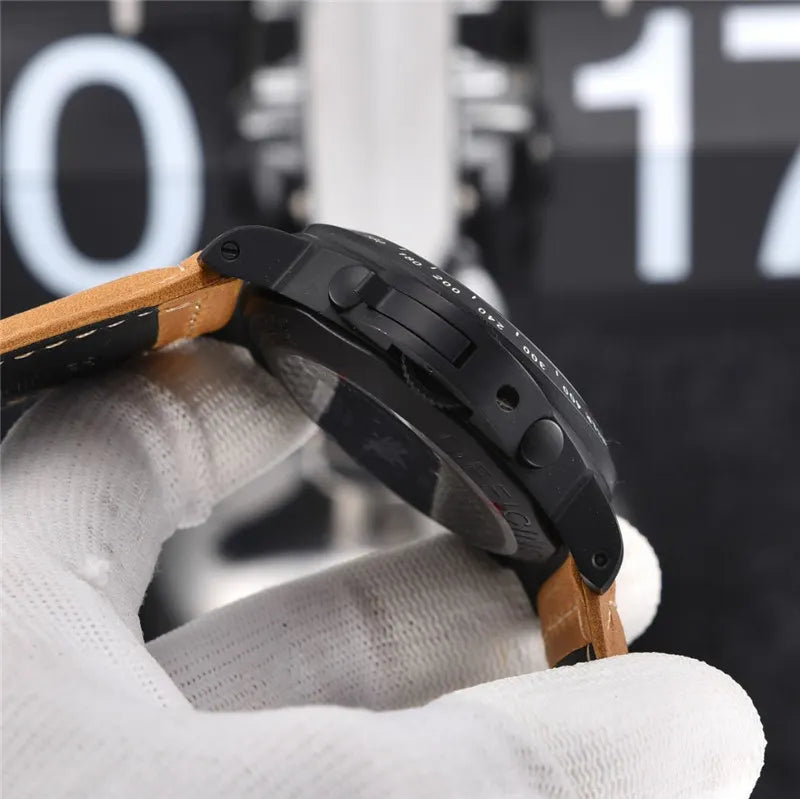 Panerai Black PVD Leather Chronograph - Hình 4