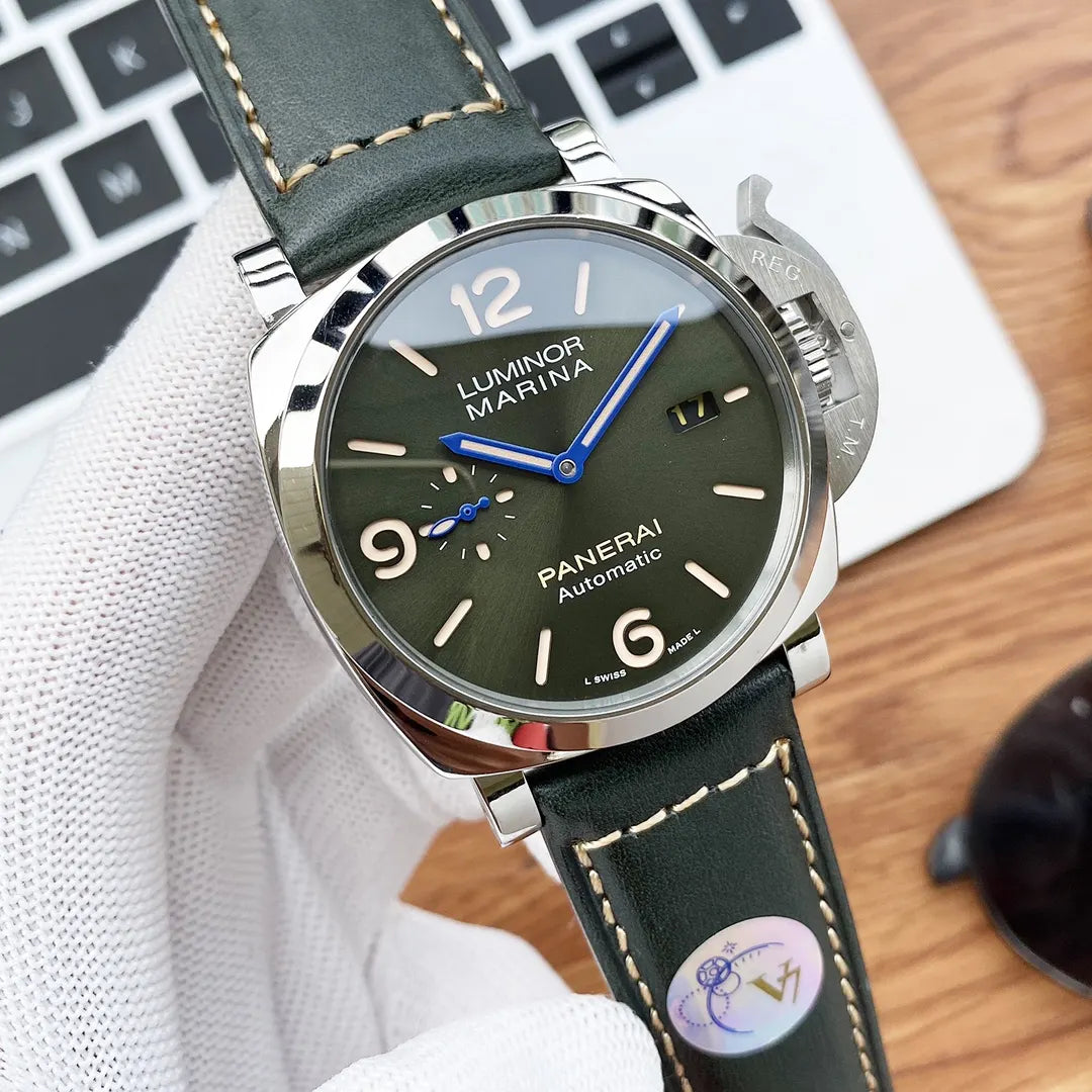 Panerai Olive Green Leather Watch - Hình 2
