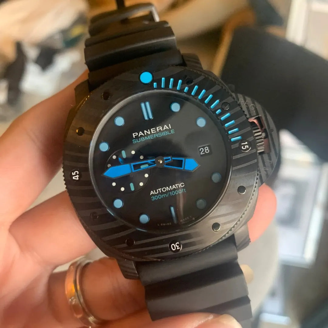 Panerai Black Dial Rubber Strap - Hình 6