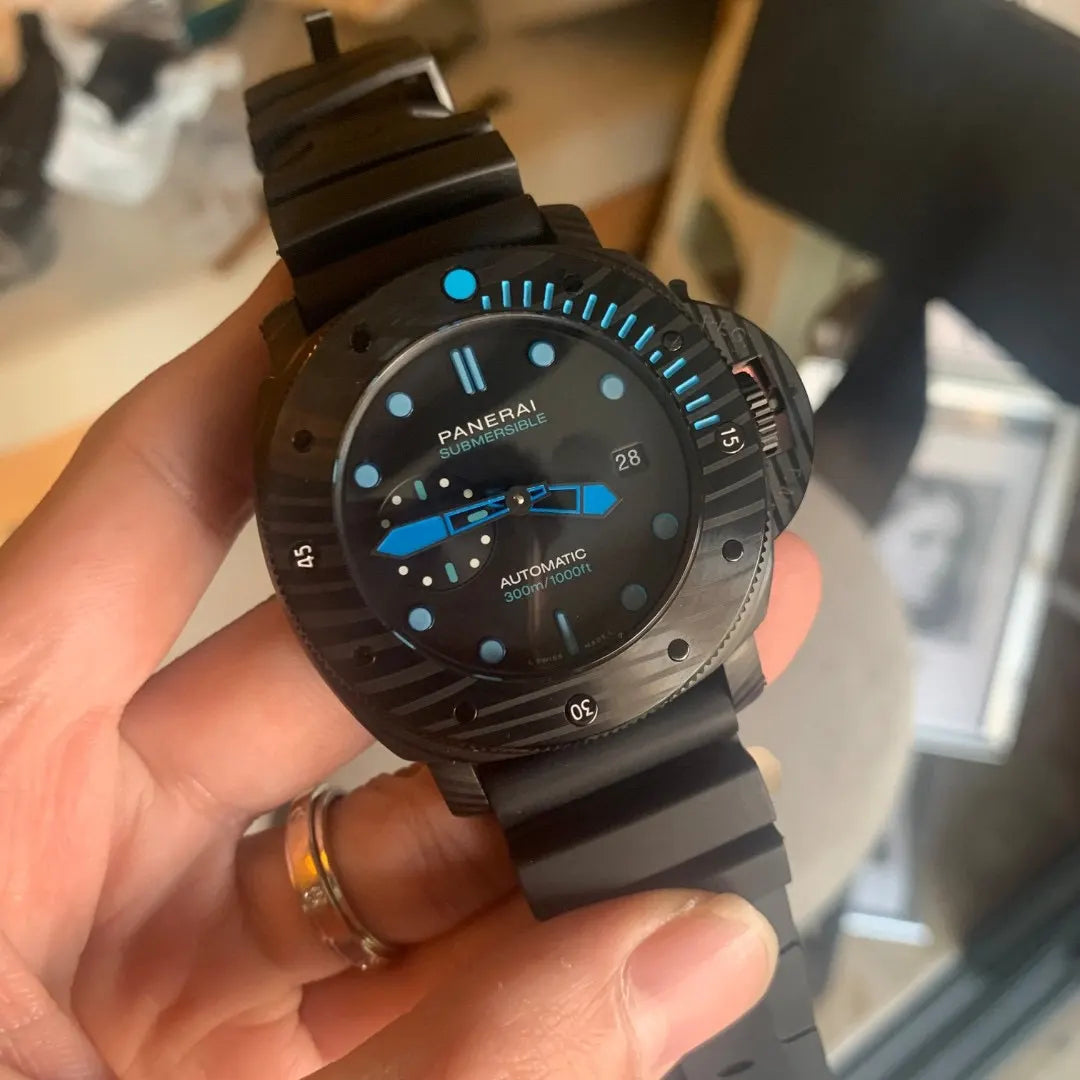 Panerai Black Dial Rubber Strap - Hình 7