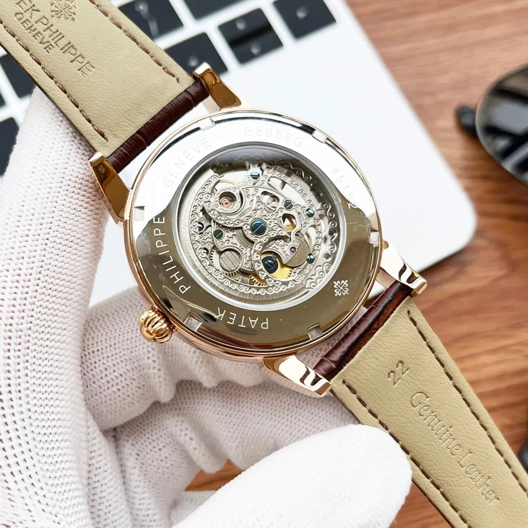 rose Patek Philippe Skeleton Watch - Hình 3