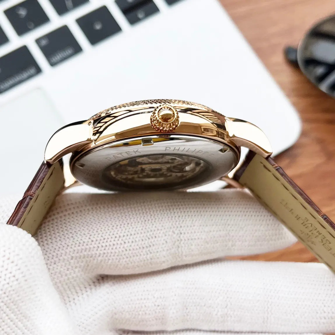 rose Patek Philippe Skeleton Watch - Hình 4