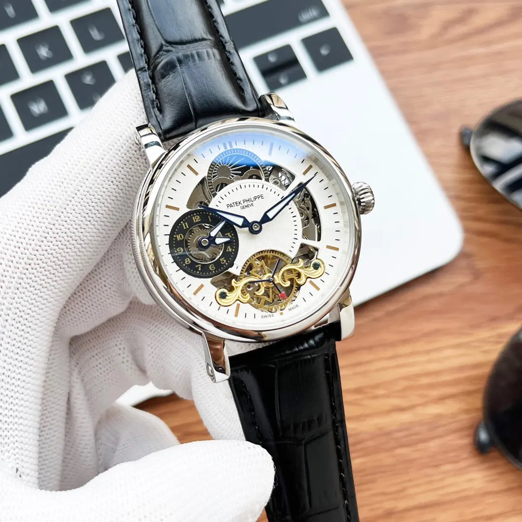 white Patek Philippe Skeleton Watch - Hình 5