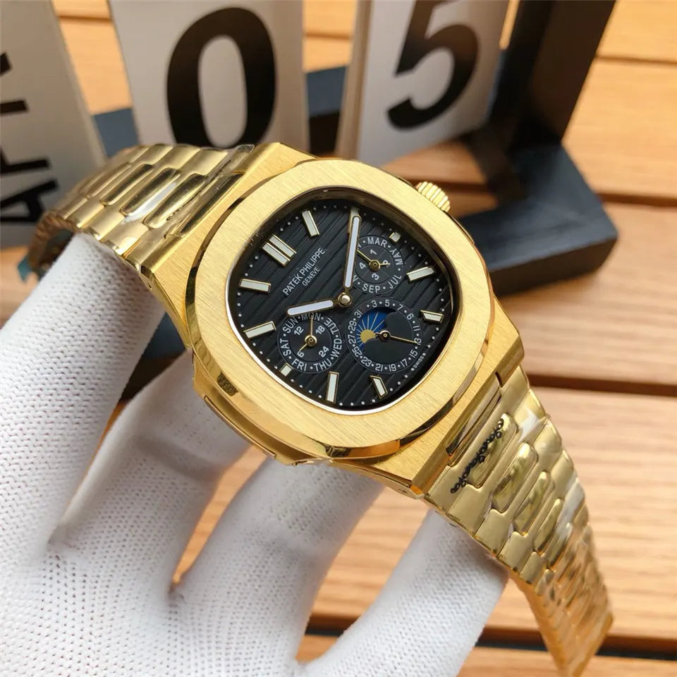Patek Philippe Gold Perpetual Calendar – Black Dial Watch