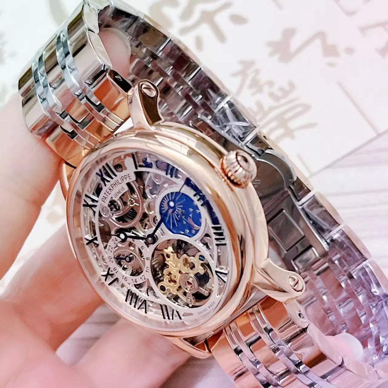 rose Patek Philippe Skeleton - Hình 5