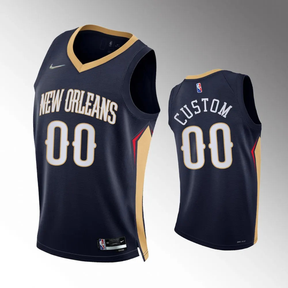 custom Nike Pelicans Navy Jersey