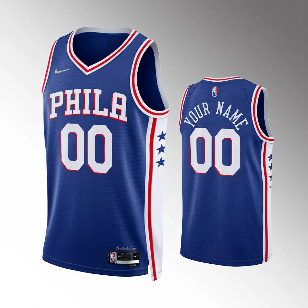 nike 76ers Royal Blue Jersey