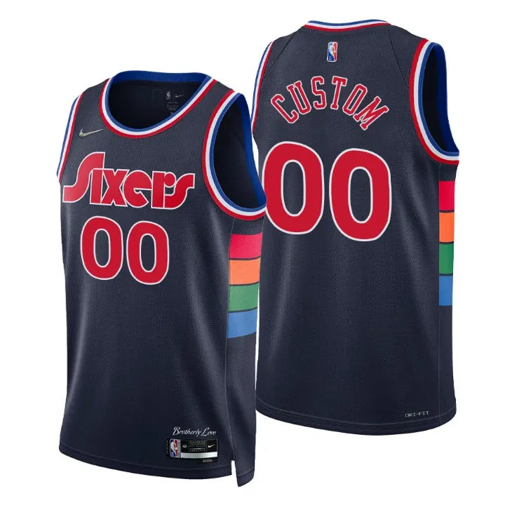 76ers Navy Custom Jersey
