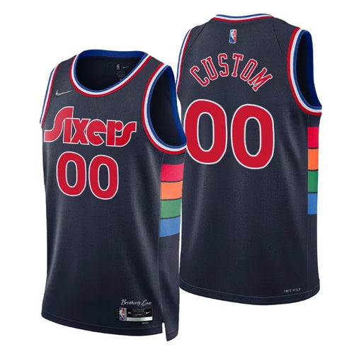 76ers Navy Custom Jersey