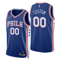 replica Nike 76ers Blue Custom Jersey